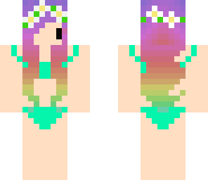 rainbow haired bikini girl
