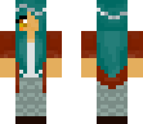 cute casual teal hair chick