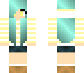 yellow girl with blue hair