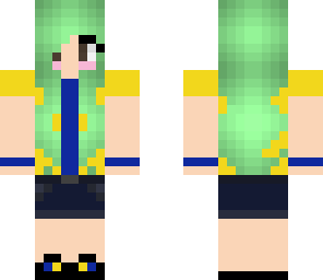 blue and gold girl