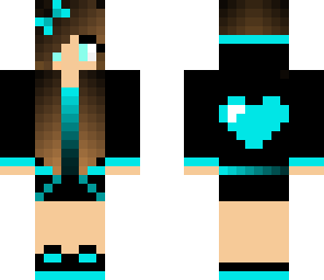 cute girl with hart on back