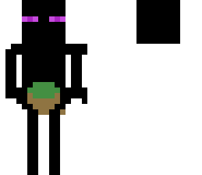skinny enderman holding a block