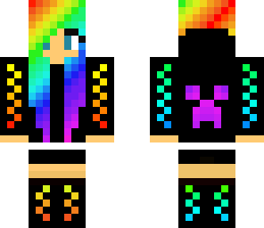 rainbow neon girl