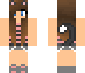 cat girl pink and gray
