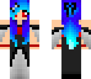 blue haired vampire girl