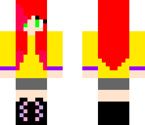 red haired with a yellow top