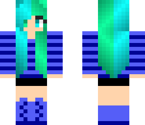 blue and green hair girl
