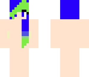 blue to green one sided hair base