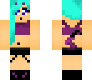blue haired neko girl