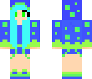 blue and green girl