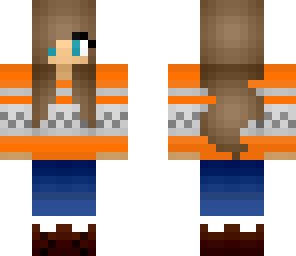 winter sweater girl orange 