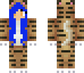 blue haired tiger girl
