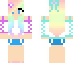 cute rainbow hair girl