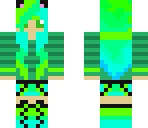 aqua green  cat girl