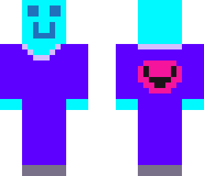 smiley guy in a  purple suit
