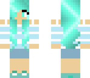 mint hair girl