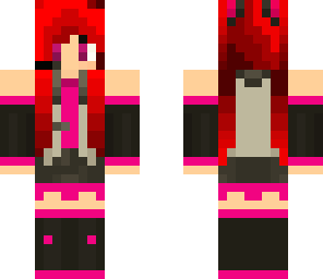 red haired hatsune miku