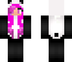 panda girl with pink hair