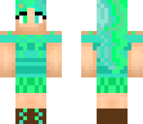 blue and green girl