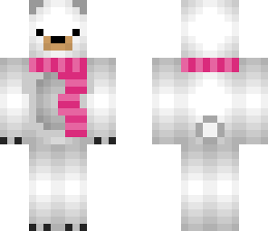 polar bear with pink scarf