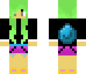 green haired girl