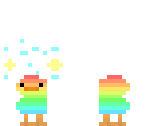 sparkly rainbow duck