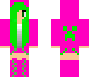 green and pink creeper girl