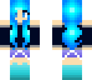 blue girl with headphones