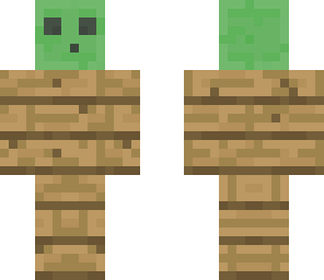 slime on oak wood planks