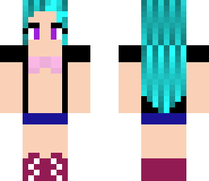 blue shiny haired girl