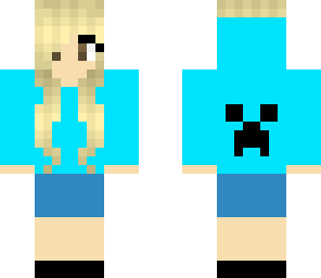 blue creeper hoodie girl