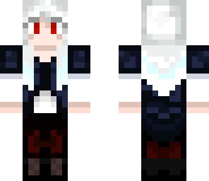 hooded white hair girl with out hood