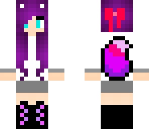 purple haired wolf girl