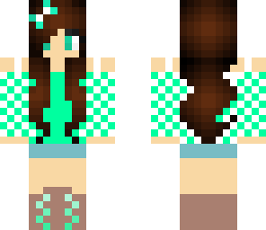 cute green plaid girl