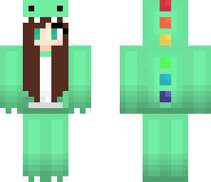 rainbow mint green dino girl