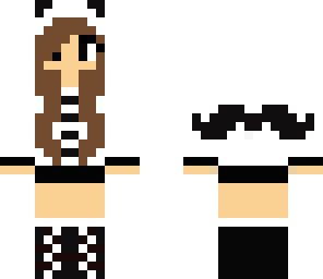 panda mustache girl