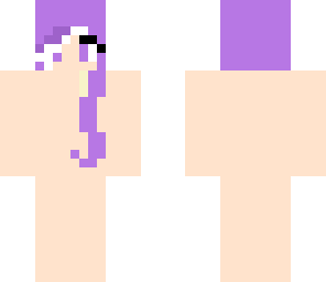 purple hair with white tip and hood
