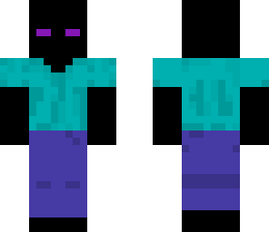 an enderman trying to be steve at halloween