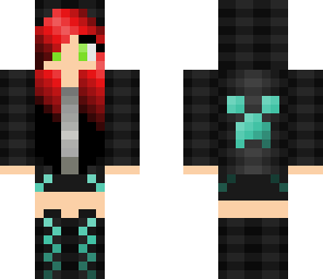 red head blue creeper girl