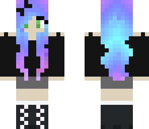 galaxy hair with black clothes