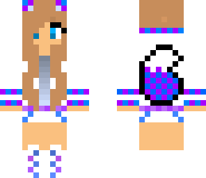 blue and purple fox girl