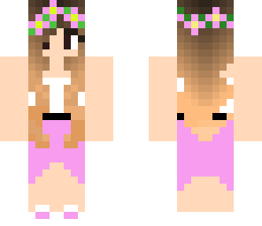 pink and white dress