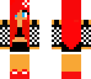 red black white girl