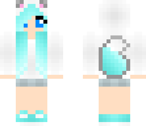 plain blue white wolf girl