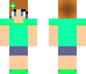 green girl short hair