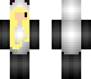 chibi panda girl with yellow hair