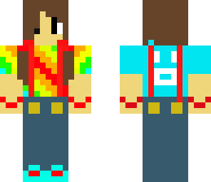 nerdy rainbow brunette girl
