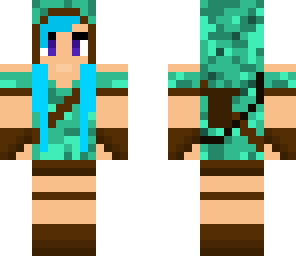 blue hair warrior girl