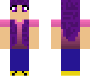 purple hair with clothing