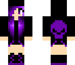 purple hair and skull